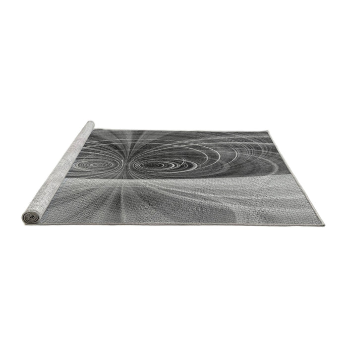 Sideview of Machine Washable Transitional Grey Gray Rug, wshpat384gry