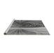 Sideview of Machine Washable Transitional Grey Gray Rug, wshpat384gry