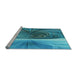 Sideview of Machine Washable Transitional Dark Cyan Green Rug, wshpat384lblu