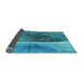 Thickness of Patterned Dark Cyan Green Rug, pat384lblu