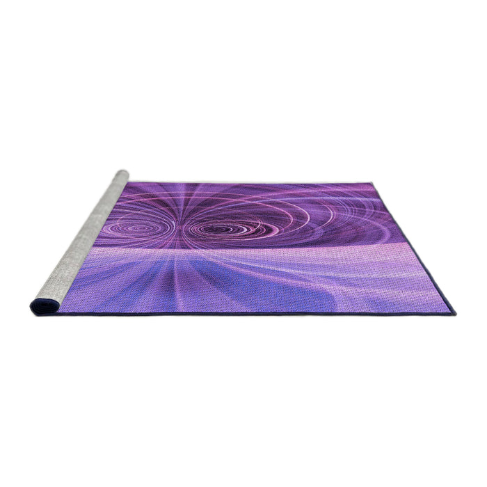 Sideview of Machine Washable Transitional Purple Rug, wshpat384pur