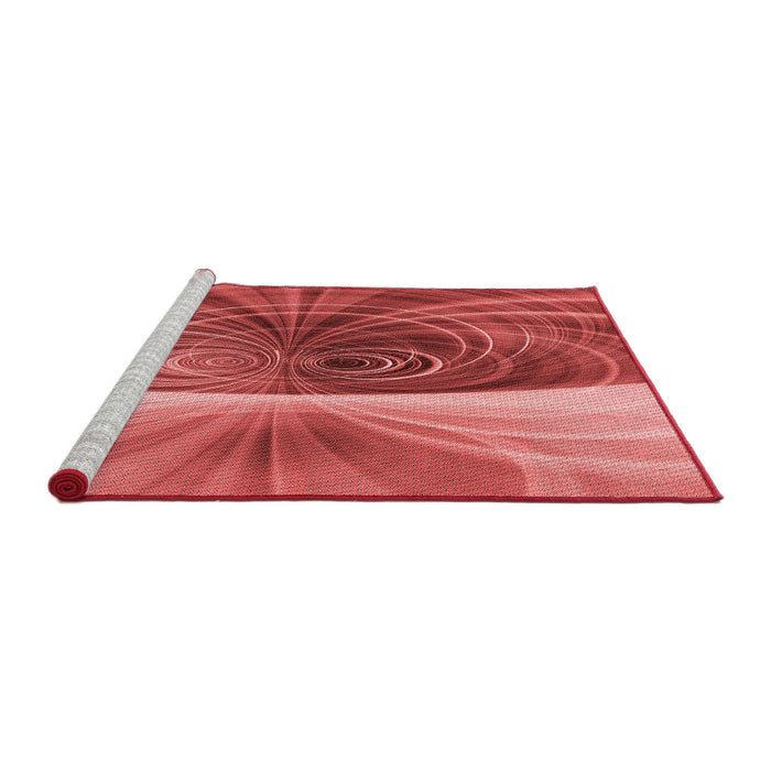 Sideview of Machine Washable Transitional Red Rug, wshpat384rd