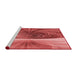 Sideview of Machine Washable Transitional Red Rug, wshpat384rd