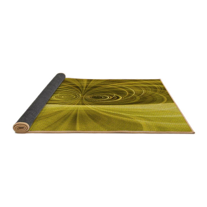 Thickness of Patterned Dark Bronze Brown Rug, pat384yw