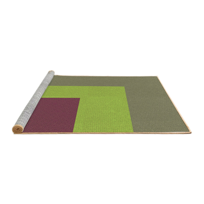 Sideview of Machine Washable Transitional Green Rug, wshpat3842brn