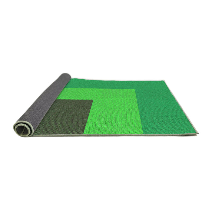 Thickness of Patterned Neon Green Rug, pat3842grn