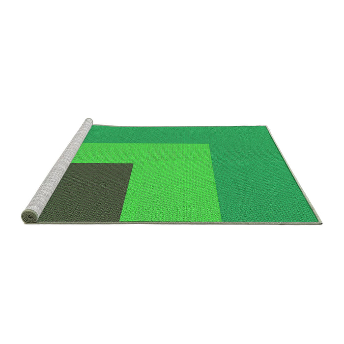Sideview of Machine Washable Transitional Neon Green Rug, wshpat3842grn