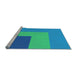 Sideview of Machine Washable Transitional Neon Blue Rug, wshpat3842lblu