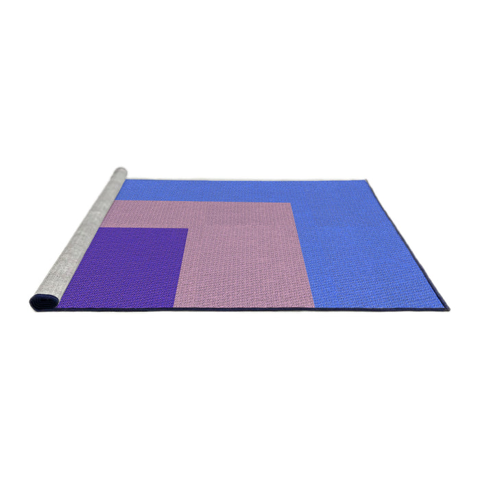 Sideview of Machine Washable Transitional Purple Mimosa Purple Rug, wshpat3842pur