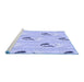 Sideview of Machine Washable Transitional Blue Rug, wshpat3843blu