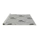 Sideview of Machine Washable Transitional Gunmetal Gray Rug, wshpat3843gry