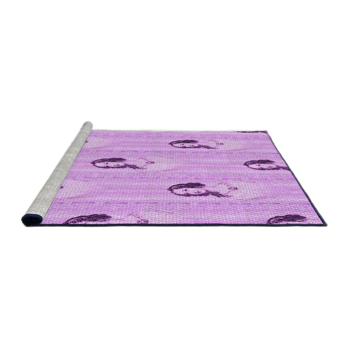 Sideview of Machine Washable Transitional Purple Rug, wshpat3843pur