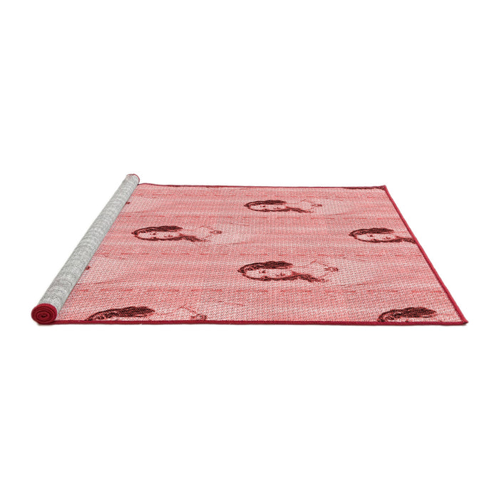 Sideview of Machine Washable Transitional Pink Rug, wshpat3843rd