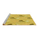 Sideview of Machine Washable Transitional Yellow Rug, wshpat3843yw