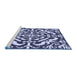 Sideview of Machine Washable Transitional Night Blue Rug, wshpat3844blu