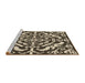 Sideview of Machine Washable Transitional Midnight Gray Rug, wshpat3844brn