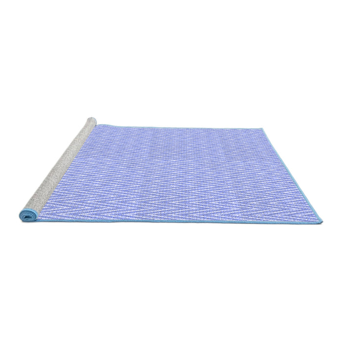 Sideview of Machine Washable Transitional Sky Blue Rug, wshpat3845blu