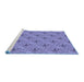 Sideview of Machine Washable Transitional Slate Blue Rug, wshpat3847blu