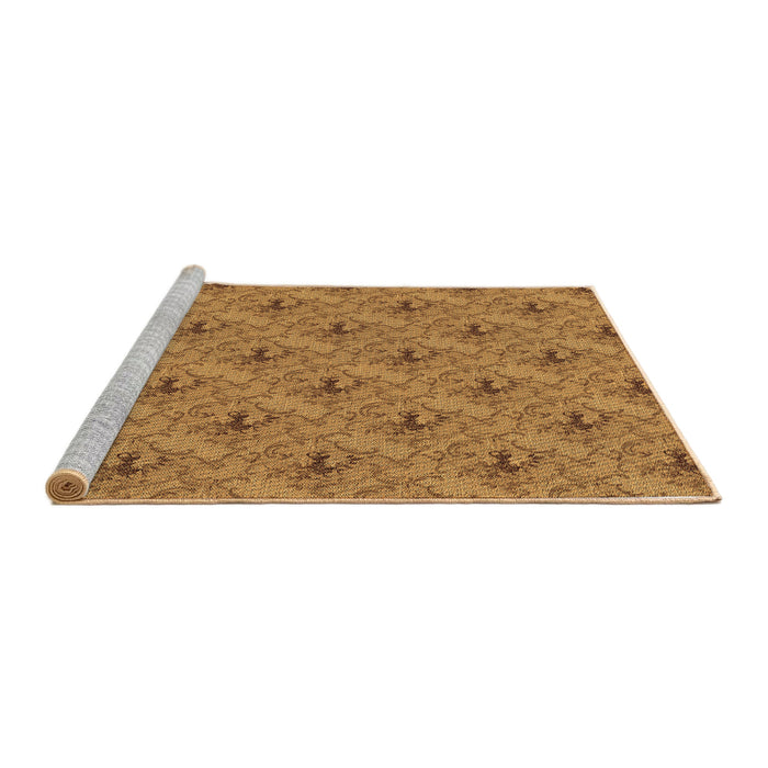 Sideview of Machine Washable Transitional Mahogany Brown Rug, wshpat3847brn