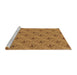 Sideview of Machine Washable Transitional Mahogany Brown Rug, wshpat3847brn