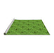 Sideview of Machine Washable Transitional Dark Lime Green Rug, wshpat3847grn