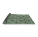 Thickness of Patterned Dark Sea Green Rug, pat3847lblu