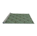 Sideview of Machine Washable Transitional Dark Sea Green Rug, wshpat3847lblu