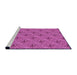 Sideview of Machine Washable Transitional Bright Neon Pink Purple Rug, wshpat3847pur