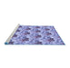 Sideview of Machine Washable Transitional Slate Blue Rug, wshpat3848blu