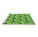 Sideview of Machine Washable Transitional Emerald Green Rug, wshpat3848grn