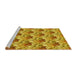 Sideview of Machine Washable Transitional Deep Yellow Rug, wshpat3848yw