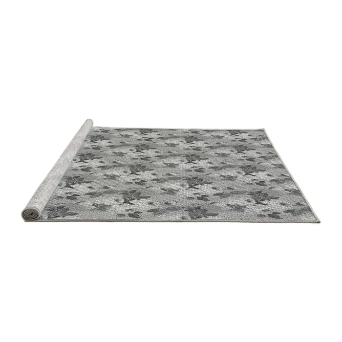 Sideview of Machine Washable Transitional Platinum Gray Rug, wshpat3849gry