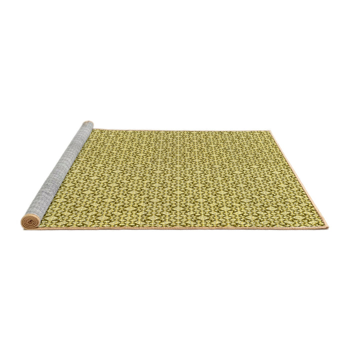 Sideview of Machine Washable Transitional Dark Golden Brown Rug, wshpat385yw