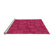 Sideview of Machine Washable Transitional Hot Deep Pink Rug, wshpat3850org