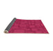 Thickness of Patterned Hot Deep Pink Rug, pat3850org