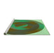 Sideview of Machine Washable Transitional Green Rug, wshpat3852grn