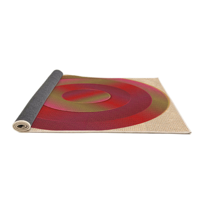 Thickness of Patterned Brown Sand Brown Rug, pat3852org