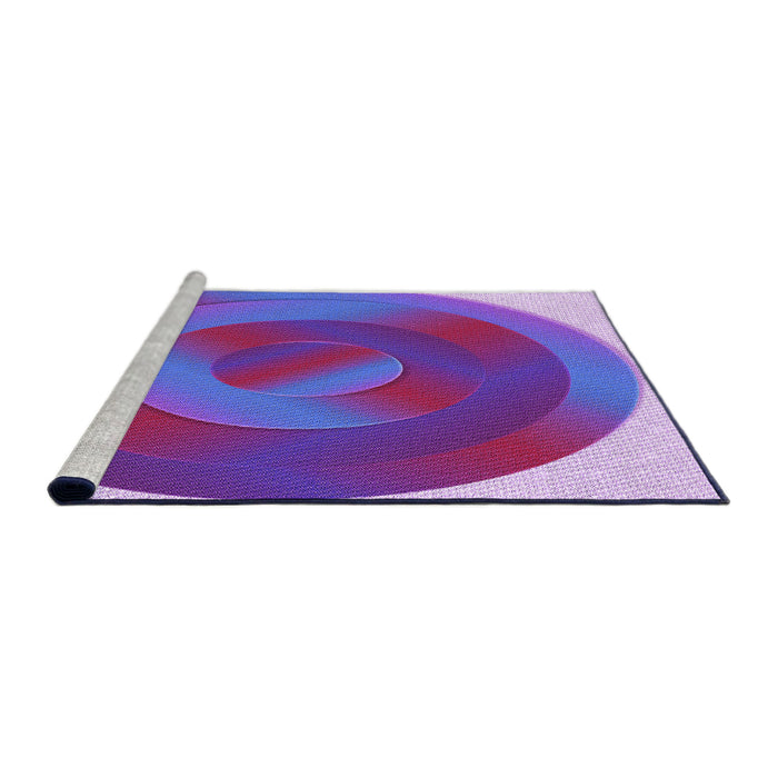 Sideview of Machine Washable Transitional Purple Mimosa Purple Rug, wshpat3852pur