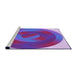 Sideview of Machine Washable Transitional Purple Mimosa Purple Rug, wshpat3852pur