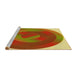 Sideview of Machine Washable Transitional Red Rug, wshpat3852yw