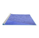 Sideview of Machine Washable Transitional Sky Blue Rug, wshpat3853blu