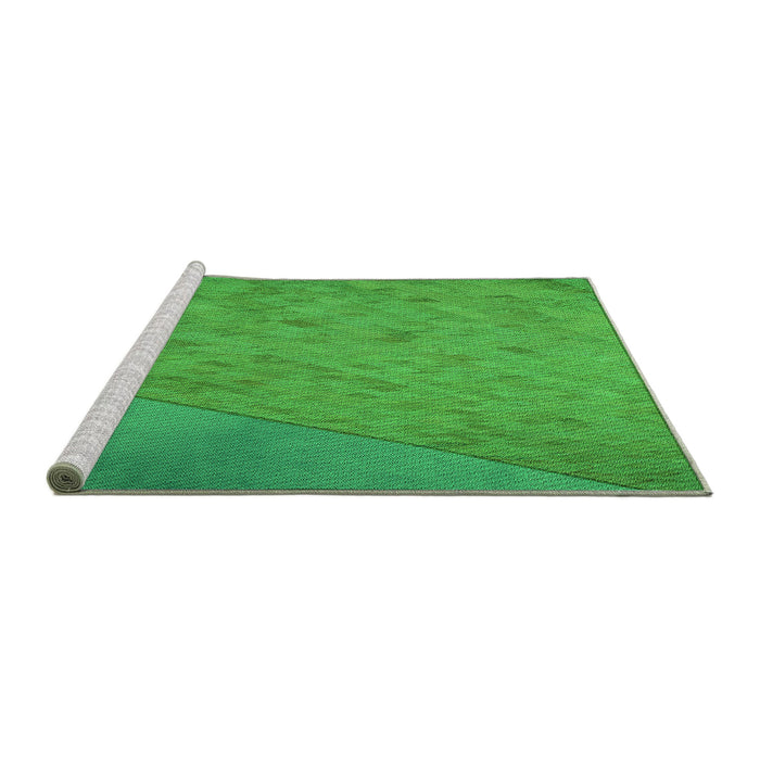 Sideview of Machine Washable Transitional Neon Green Rug, wshpat3853grn