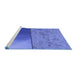 Sideview of Machine Washable Transitional Sky Blue Rug, wshpat3854blu