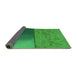 Thickness of Patterned Forest Green Rug, pat3854grn