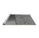 Sideview of Machine Washable Transitional Gunmetal Gray Rug, wshpat3854gry