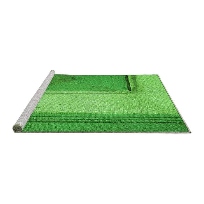 Sideview of Machine Washable Transitional Emerald Green Rug, wshpat3856grn