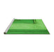 Sideview of Machine Washable Transitional Emerald Green Rug, wshpat3856grn