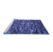 Sideview of Machine Washable Transitional Midnight Blue Rug, wshpat3857blu