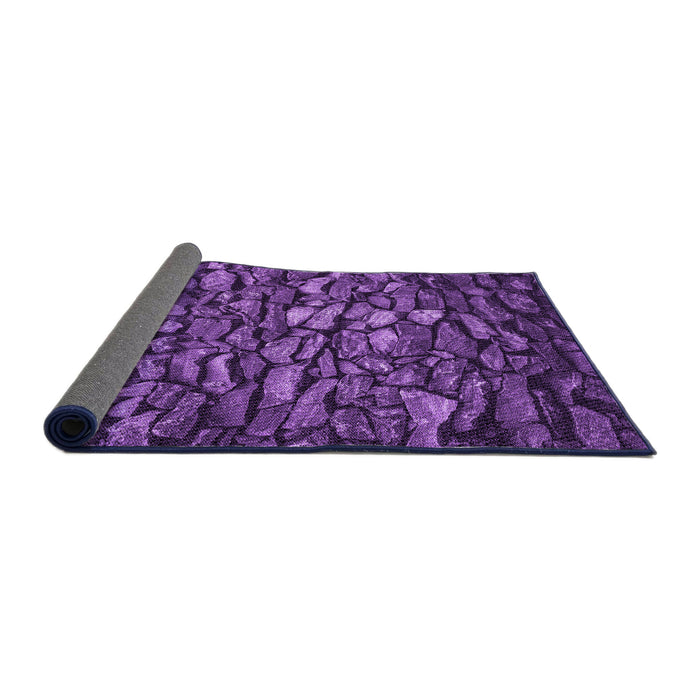 Thickness of Patterned Purple Rug, pat3857pur