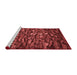 Sideview of Machine Washable Transitional Red Rug, wshpat3857rd